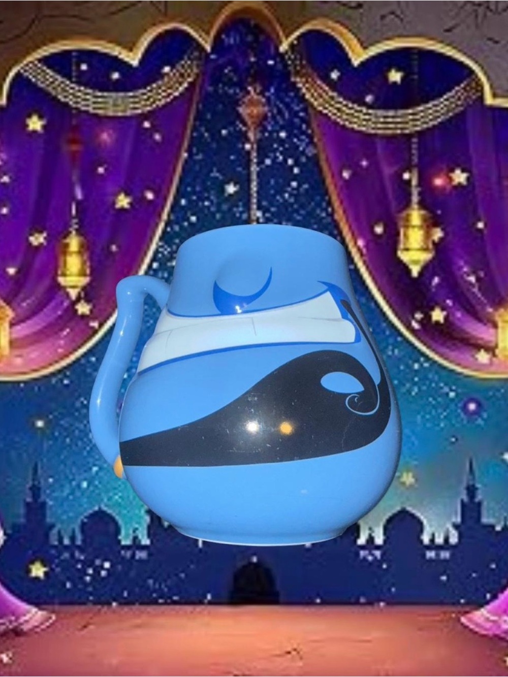 Disney Parks Aladdin Genie face ceramic mug